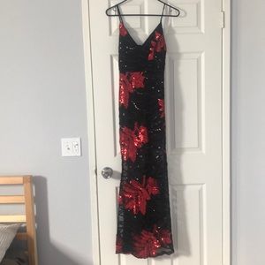 Sequence Red and Black Dress